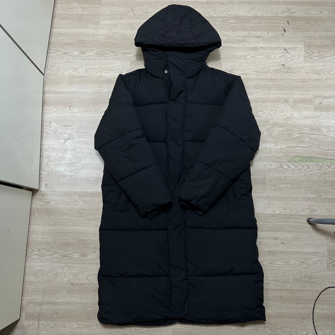 스파오 베이직 후드 롱패딩 점퍼 [블랙] XL/105 상품이미지1