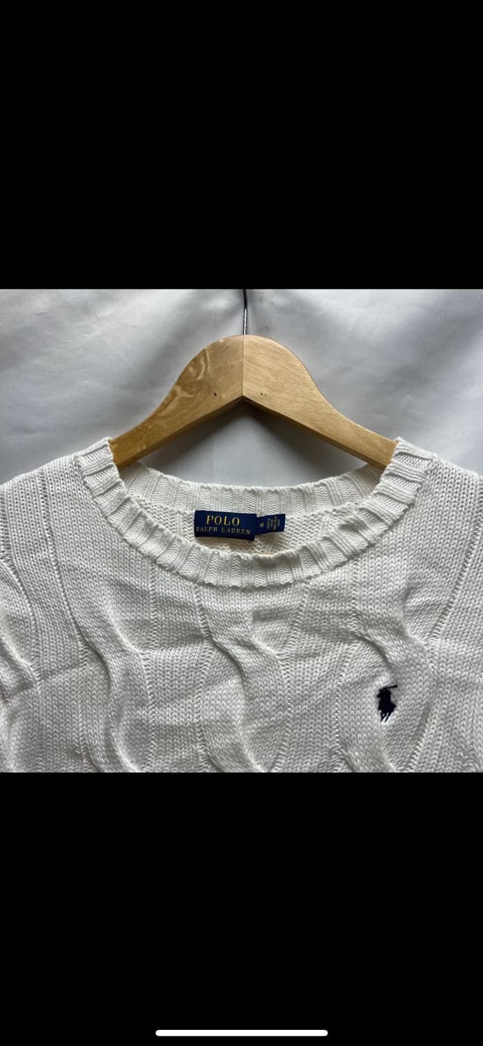 [정품/우먼스M] 폴로 랄프로렌 화이트 케이블 꽈배기 니트 상품이미지3