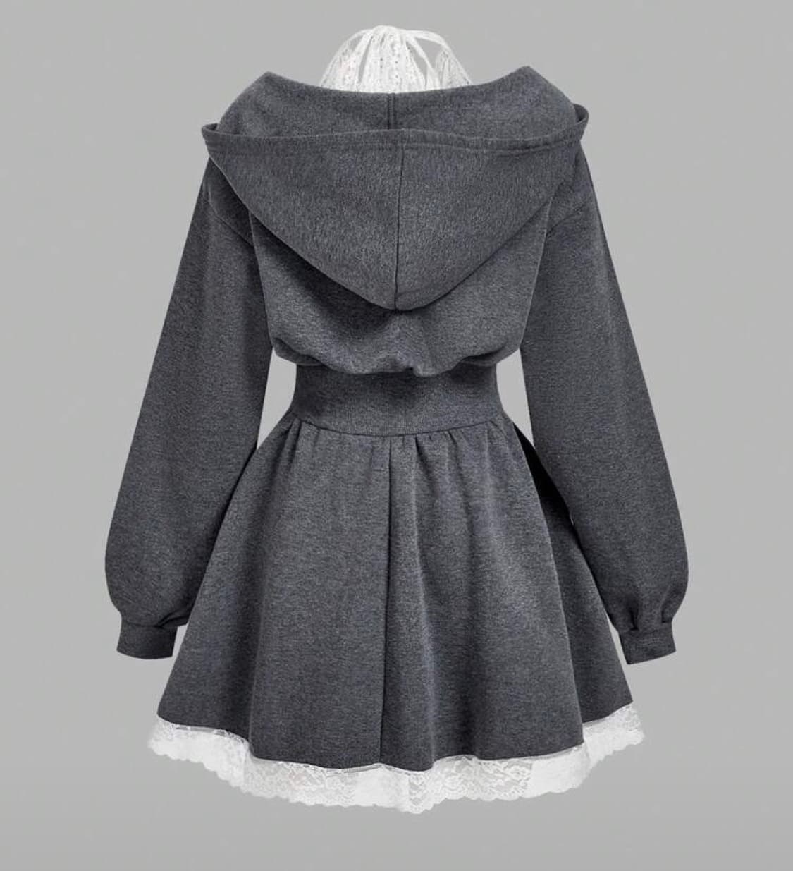 차콜 후드 원피스 상품이미지2