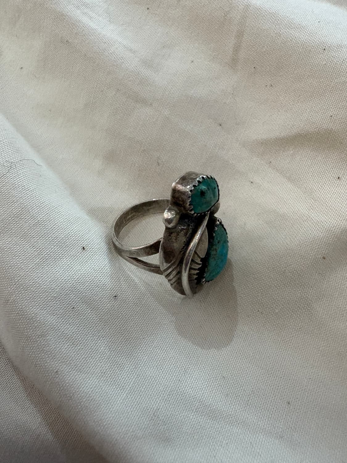 TTF✳️빈티지 네이티브 아메리칸 터키석 실버링 상품이미지5