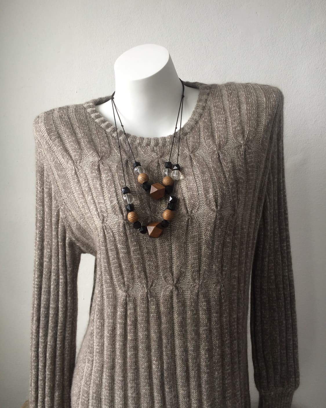 wood beads layer necklace 상품이미지4