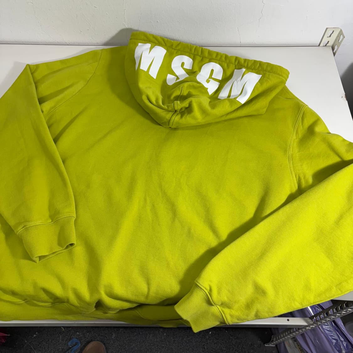 105 MSGM 겨자 후드로고 오버핏 후드티 상품이미지3