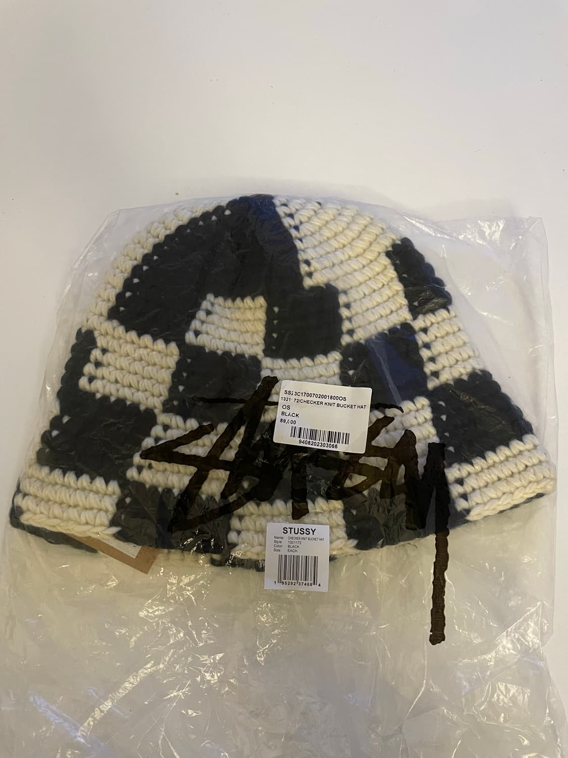 스투시 checker knit bucket hat 상품이미지1