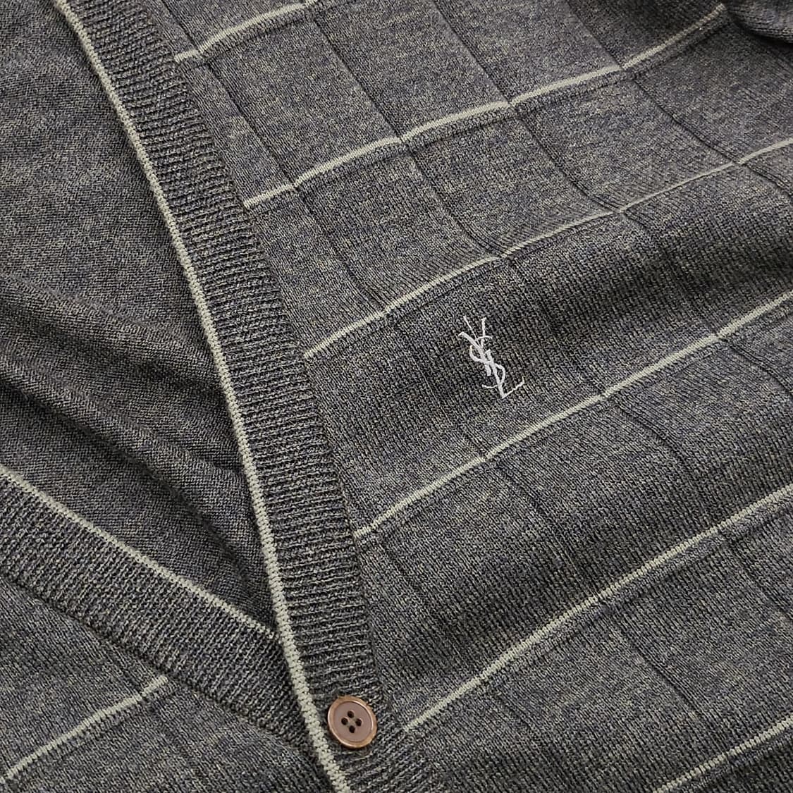 입생로랑 뿌르옴므 빈티지 체크 니트 가디건 상품이미지8