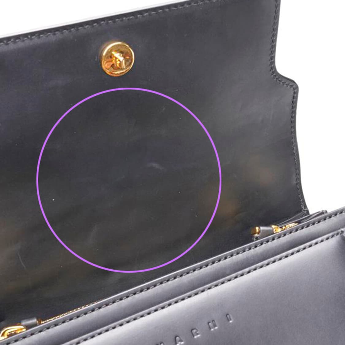 (중고) 마르니 블랙 카프스킨 트렁크 미듐 숄더백 상품이미지9