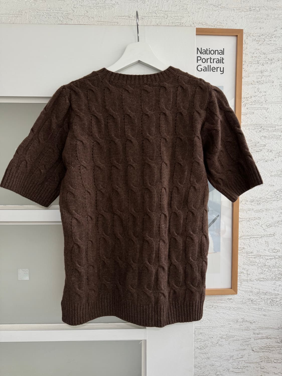 [스테이피플] 브라운 케이블 반팔 니트 F 상품이미지5