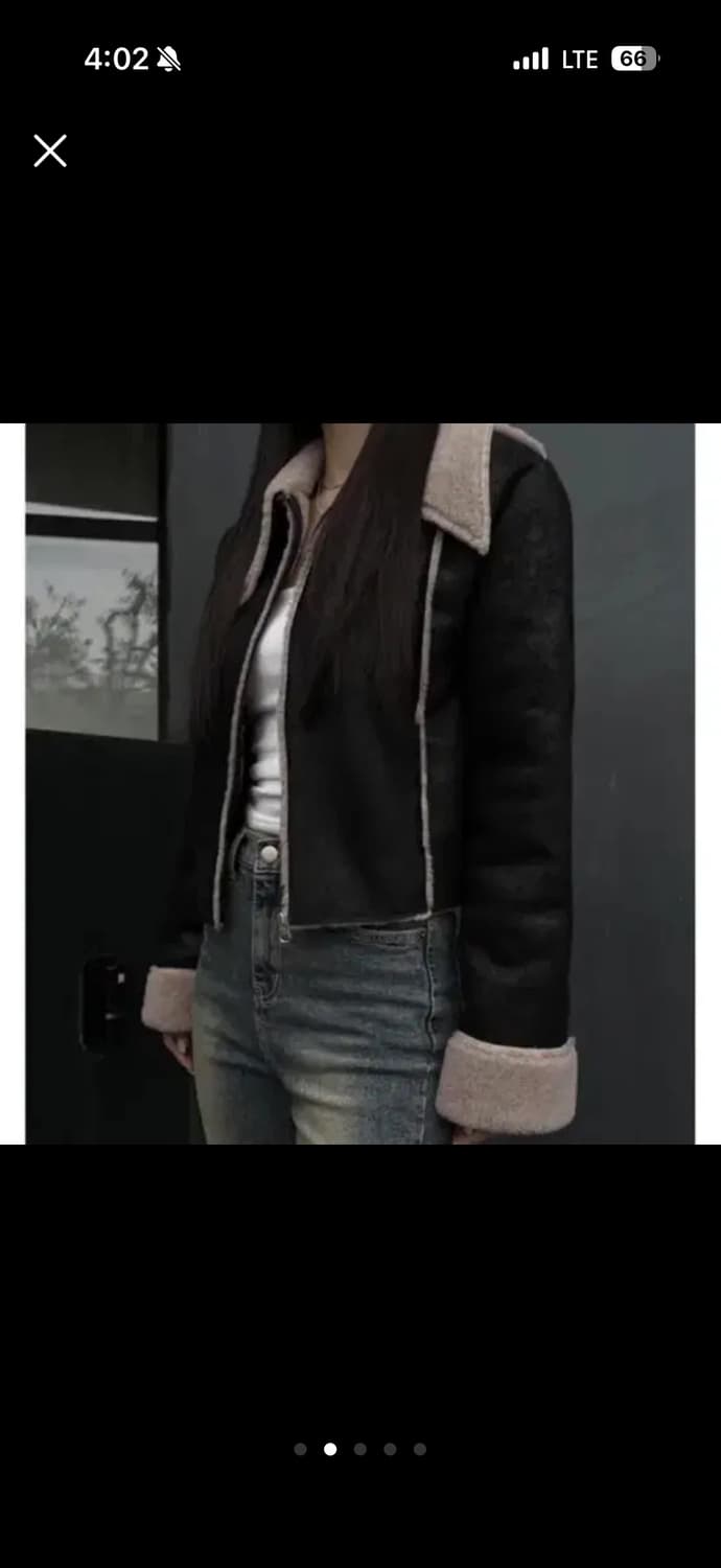 이네기 tussy leather mustang 레더 무스탕 블랙 상품이미지2