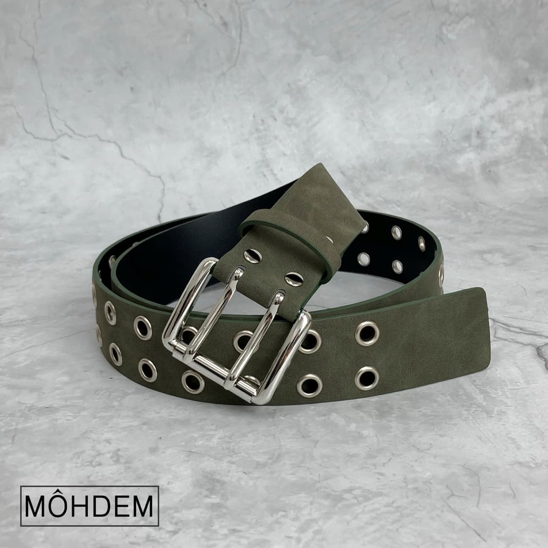 [Unisex] 말차라떼 더블 아일렛 벨트 상품이미지4