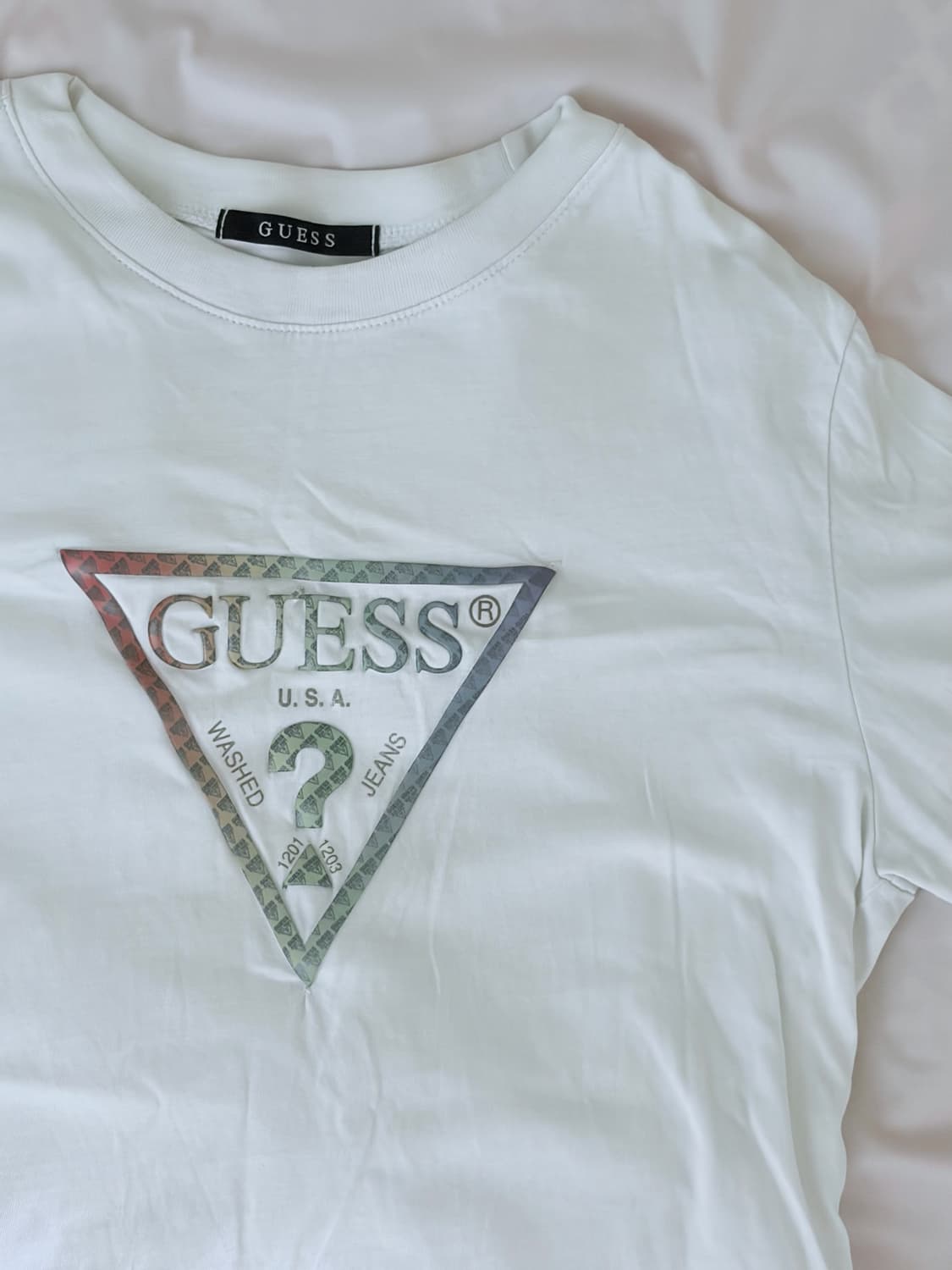 guess 게스 슬림핏 반팔티 화이트 상품이미지1