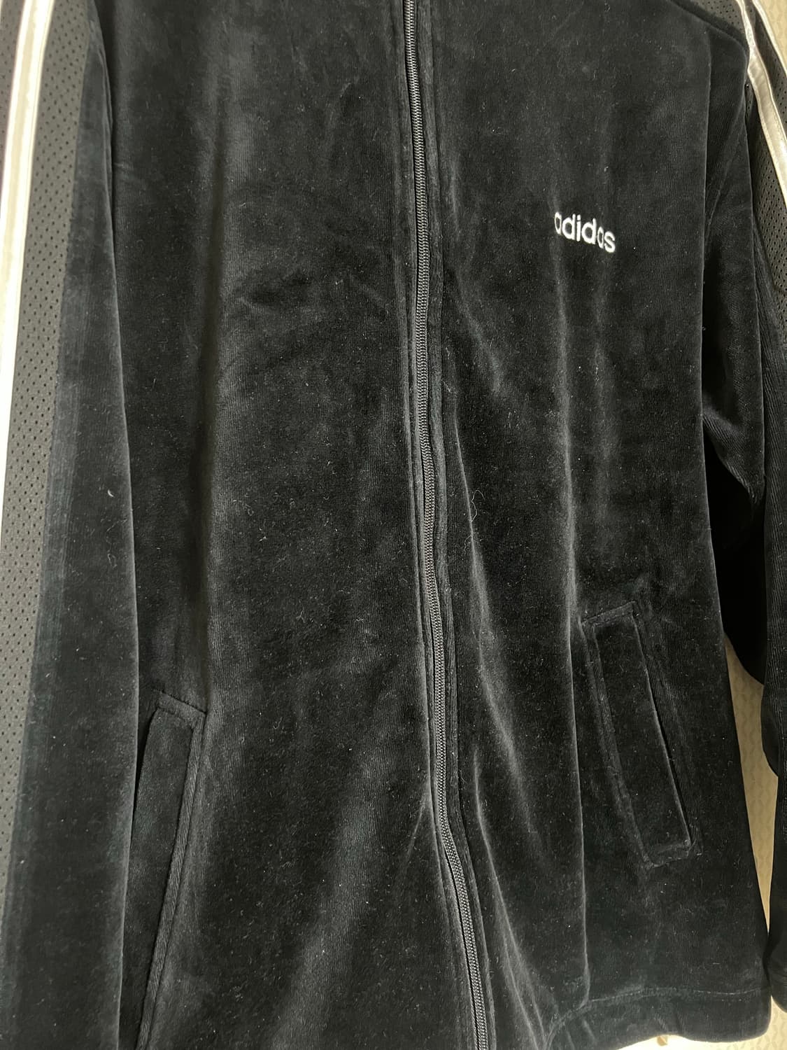 아디다스 블랙 벨벳 벨루아 져지 트랙탑 y2k 상품이미지5