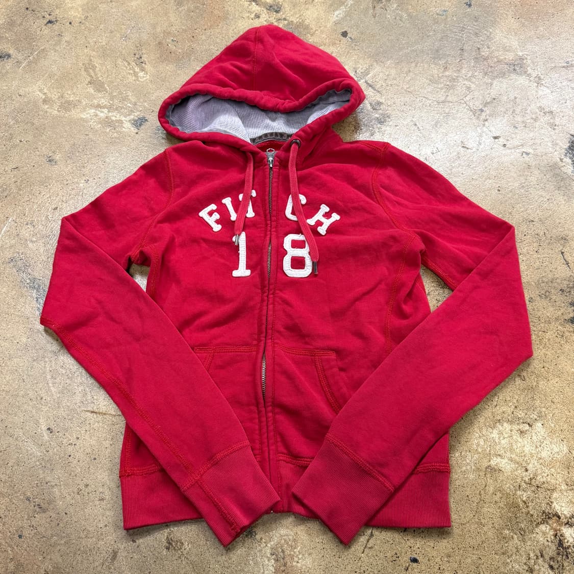 아베크롬비 레드 딱붙 후드집업 상품이미지2