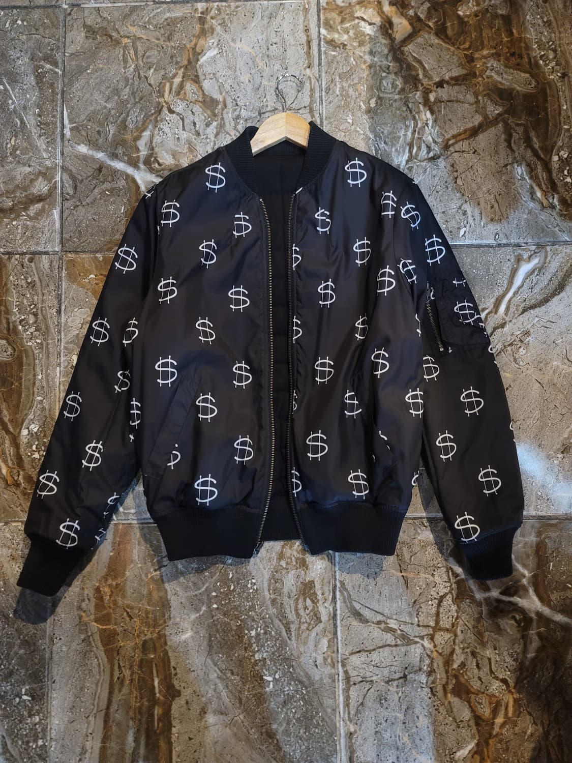 스투시 블랙 달러 패턴 리버시블 봄버 자켓 상품이미지1