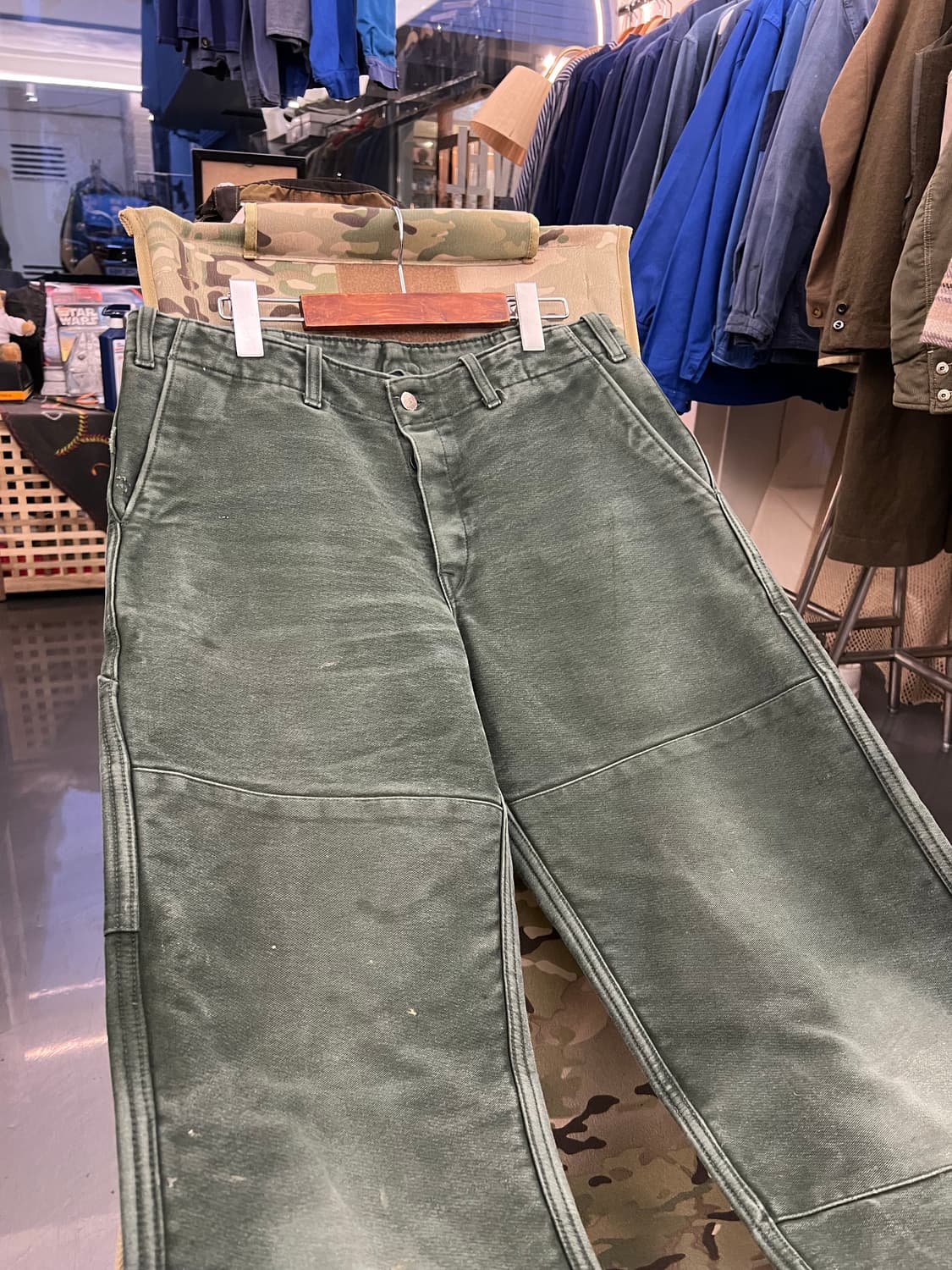 HARD FADED OLD MOLESKIN 더블니몰스킨모스그린워크팬츠 상품이미지5