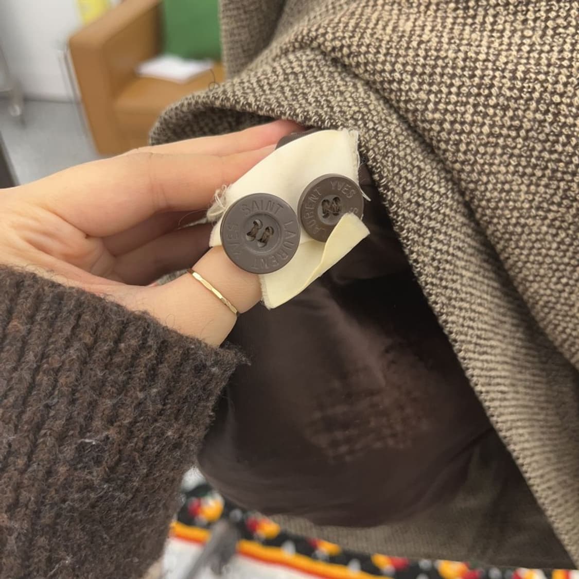 입생로랑 YSL 정품 90s 올드스쿨 오버핏 자켓 105 C06382 상품이미지6