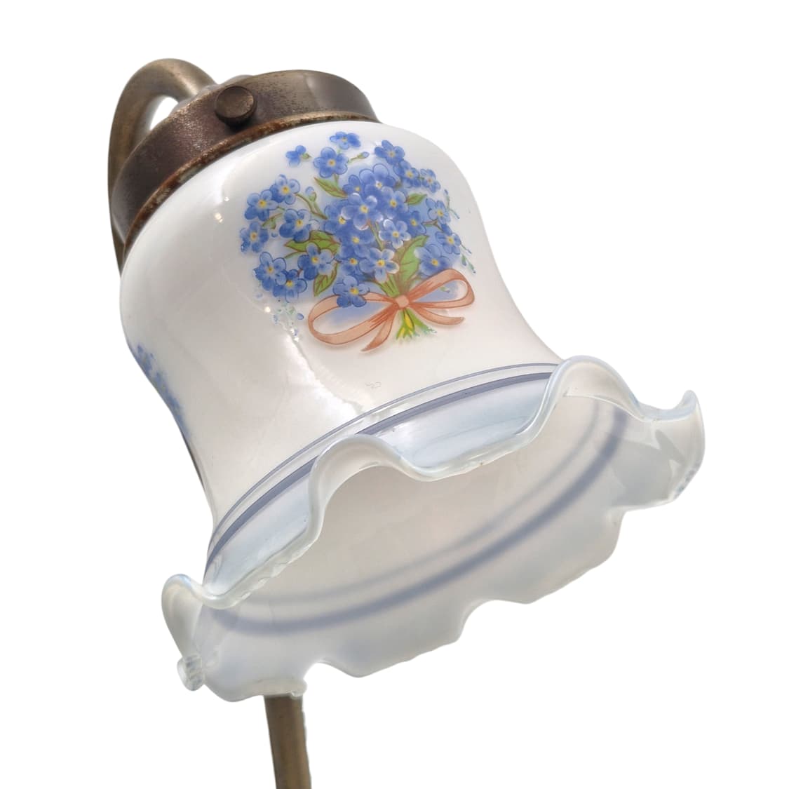 80s 밀크글라스 리본 꽃다발 엔틱 테이블 램프 상품이미지6