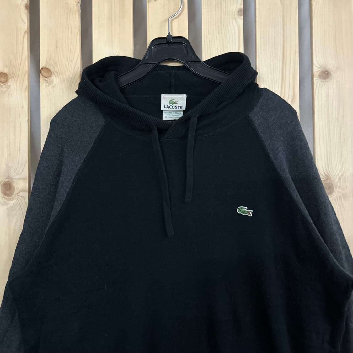 (L) 라코스테 블랙 나그랑 니트 후드티 상품이미지3