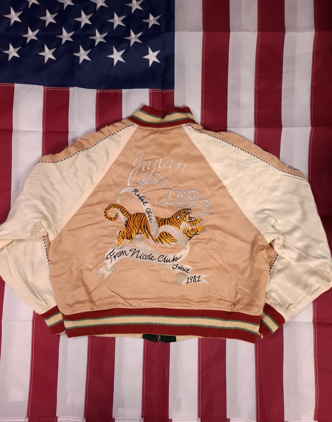 80's 일본판 오리지날 니콜클럽 벨벳 수베니어 리버서블 스카쟌 상품이미지8