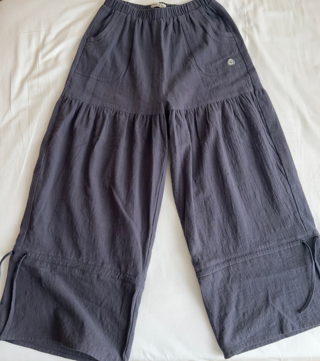 코이세이오SHIRRING ROUGH PANTS NAVY 상품이미지1