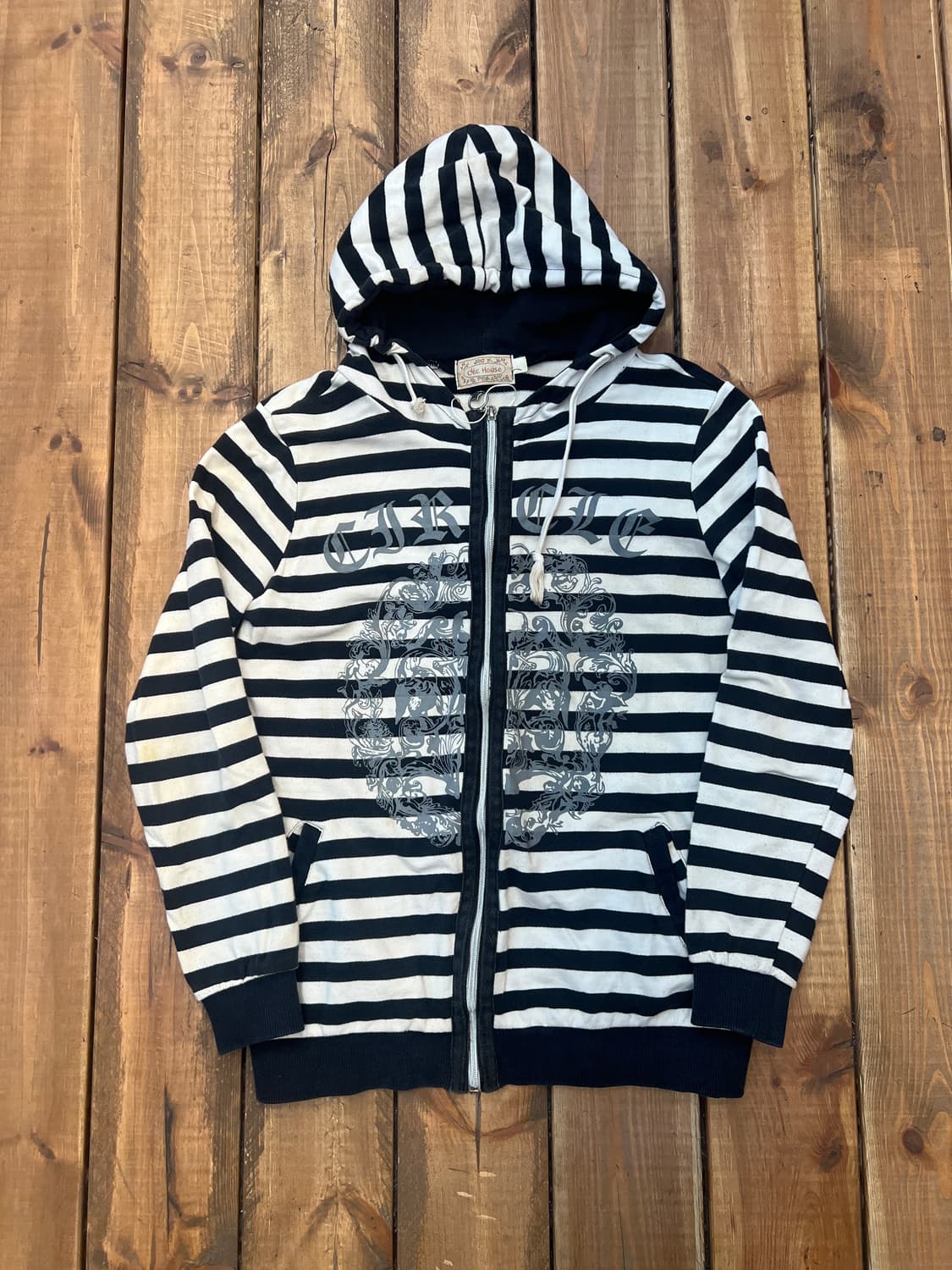 펑크 블랙 스트라이프 후드집업 상품이미지7