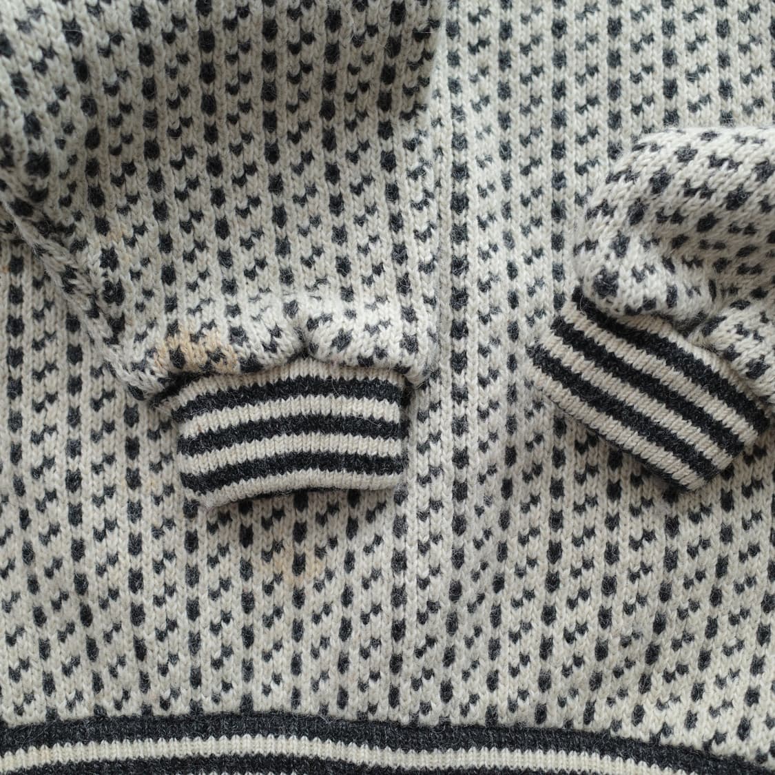 80s 엘엘빈 노르웨이 울혼방 버드아이 패턴 니트 L 상품이미지6