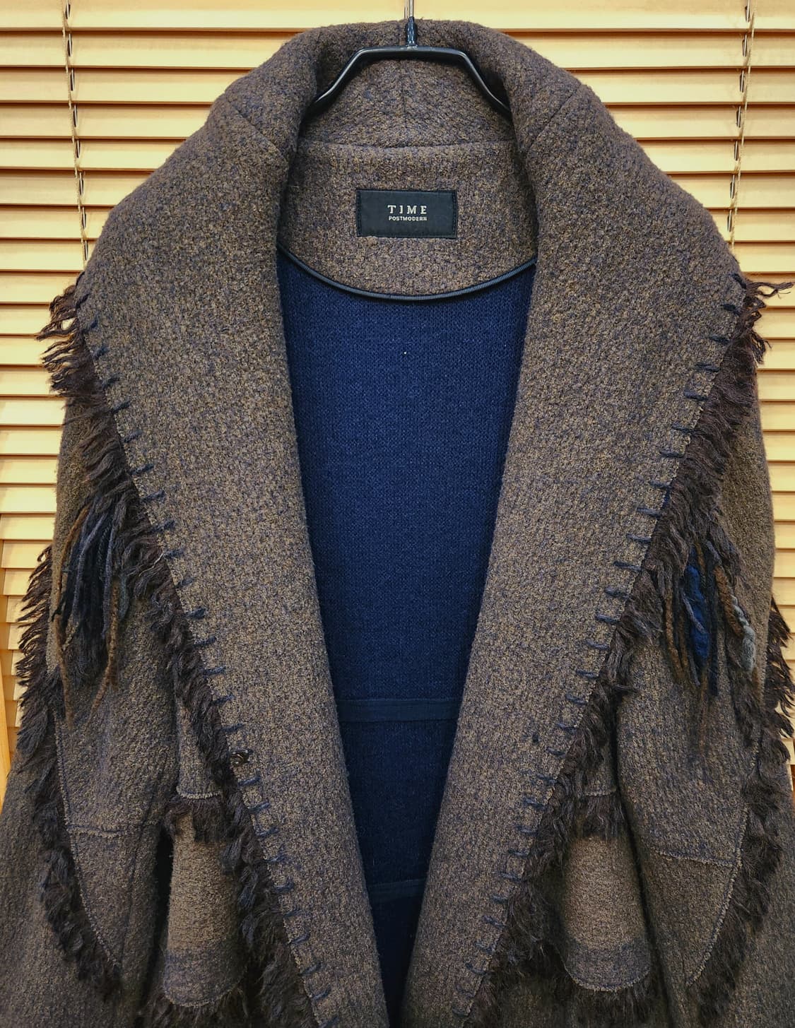 TIME 타임 브라운 프린지 롱 코트 상품이미지3