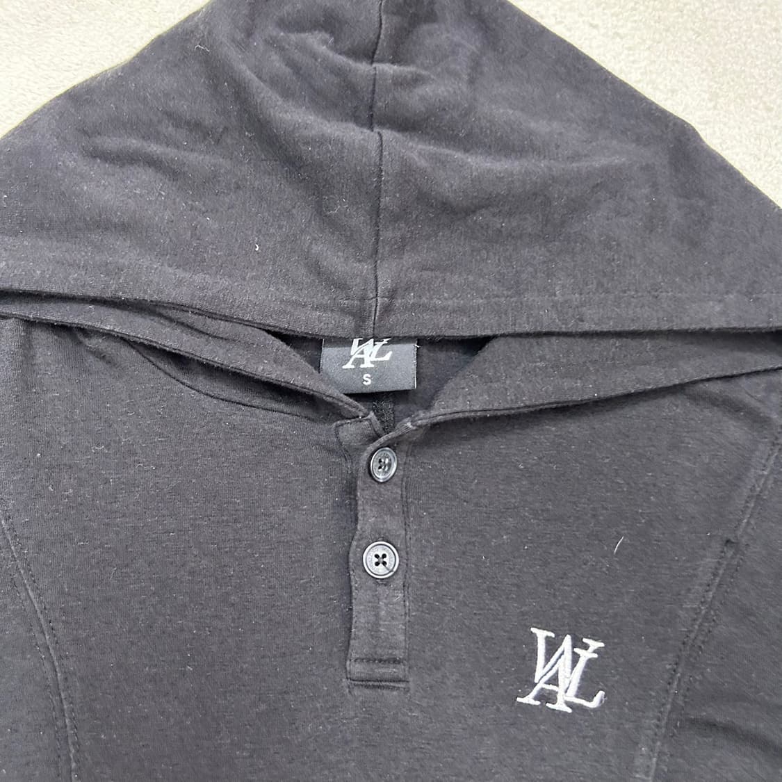 Wooalong black slim fit hoody 상품이미지6