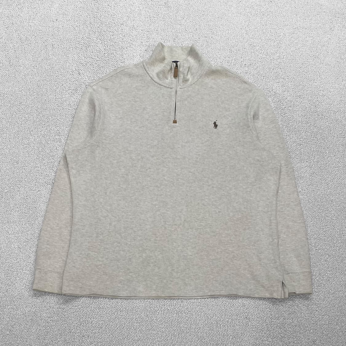 폴로 랄프로렌 포니 로고 하프 집업 니트 아이보리 상품이미지1