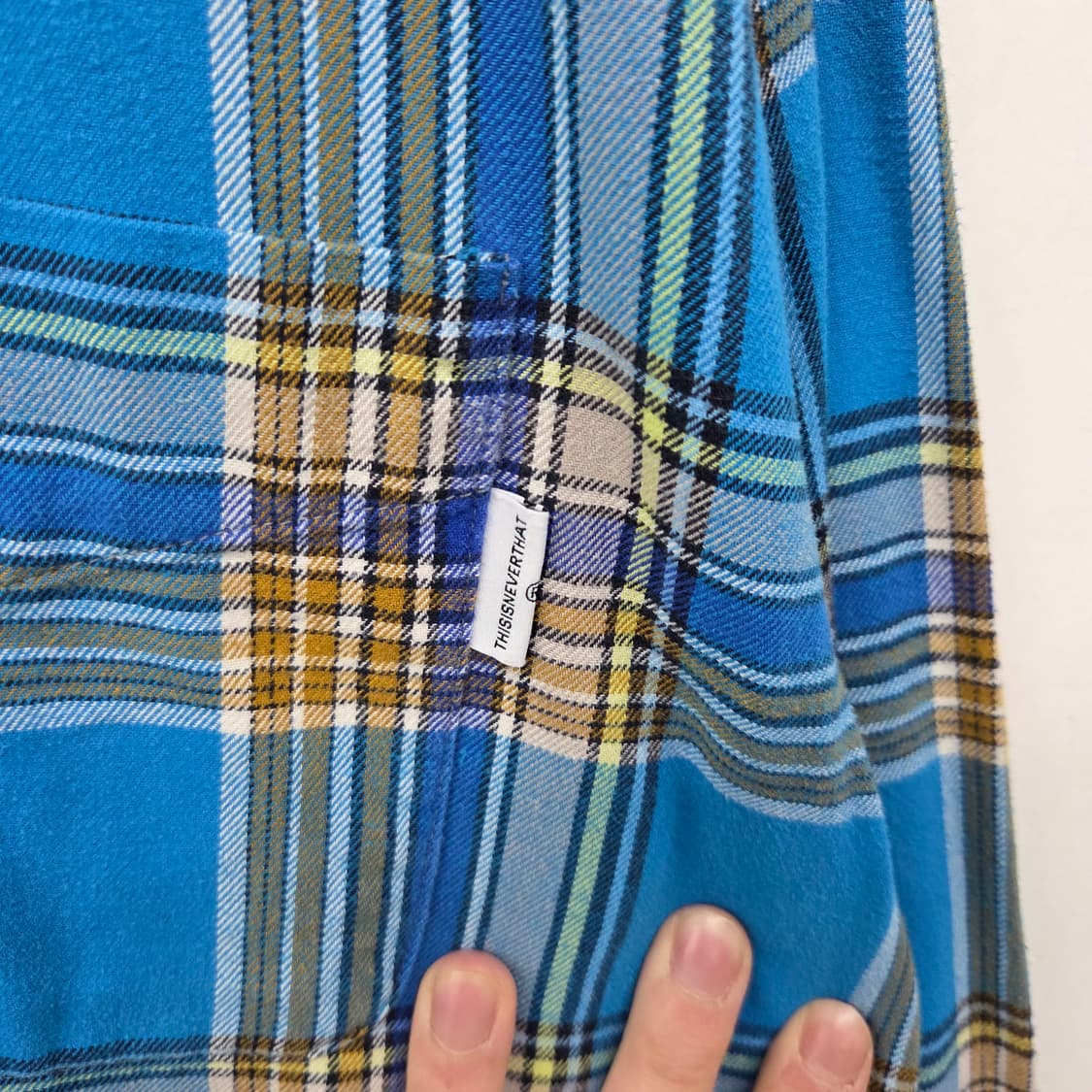 디스이즈네버댓 블루 체크 셔츠 M 상품이미지3