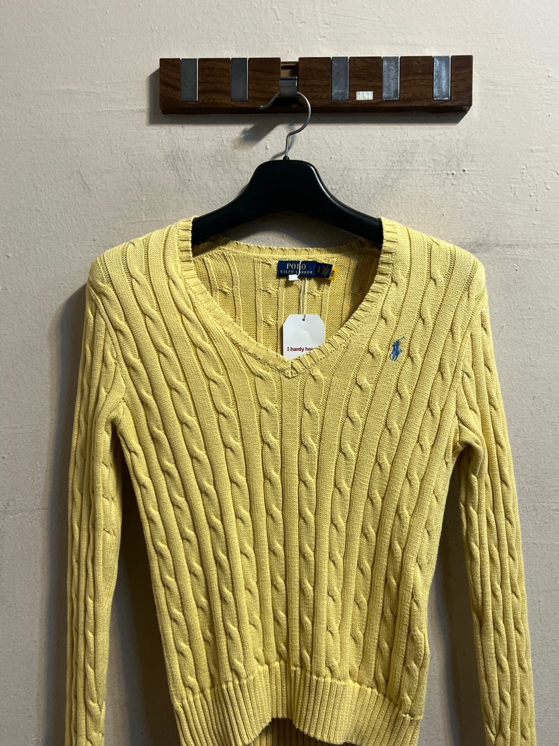 폴로 랄프 로렌 옐로우 케이블 브이넥 스웨터 상품이미지2