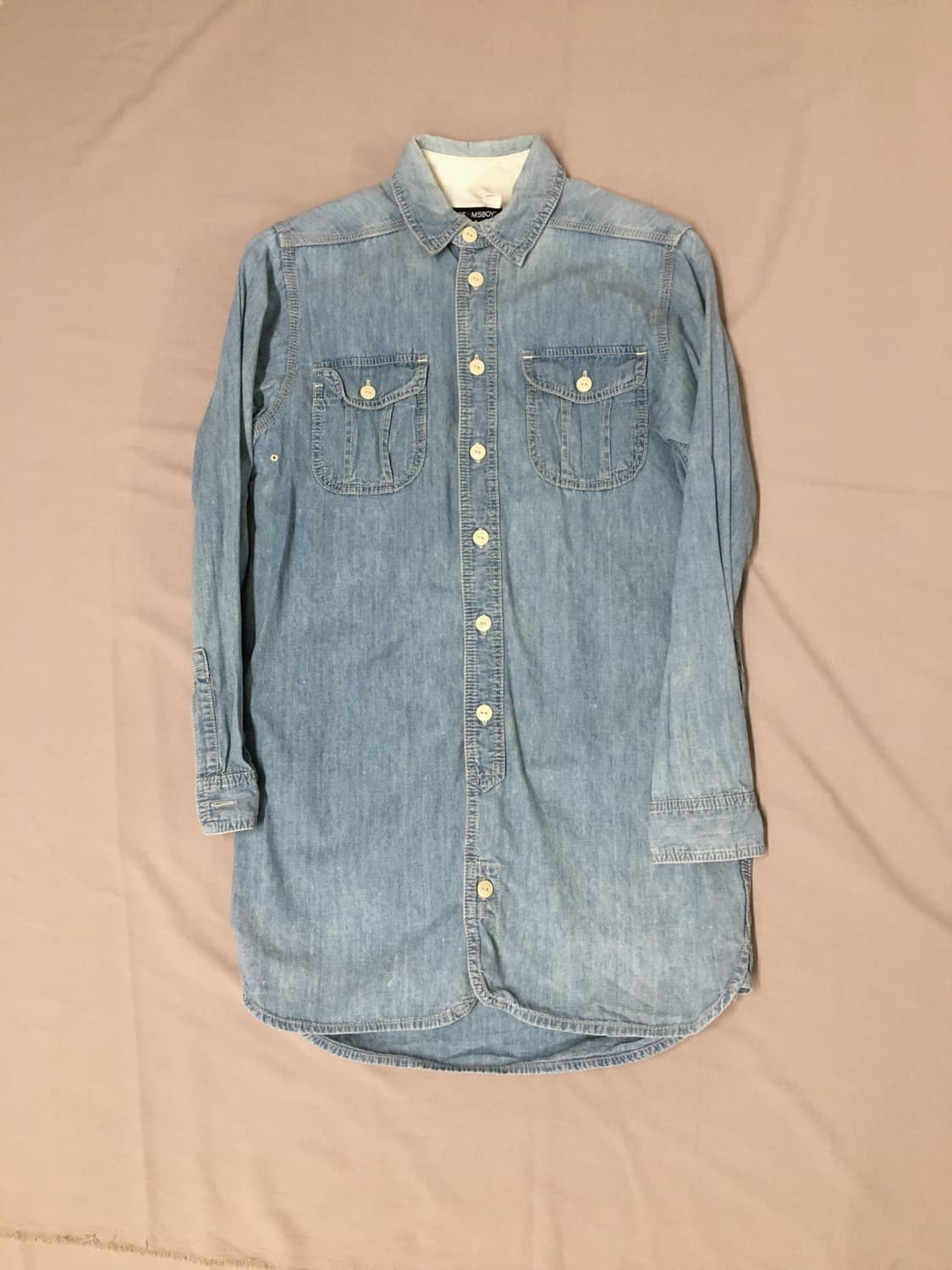 급처! 빔스 보이 데님 롱 셔츠 원피스 상품이미지1