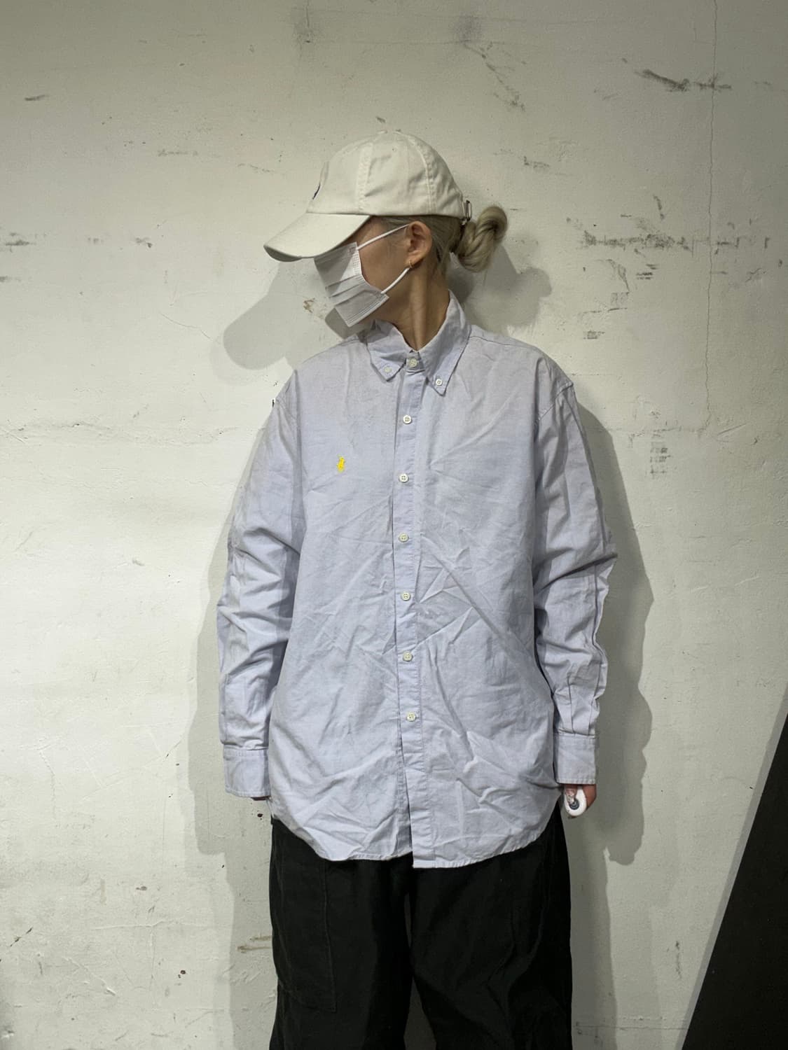 폴로 랄프 로렌 스카이 블루 퍼플 오버핏 셔츠 XL 상품이미지2