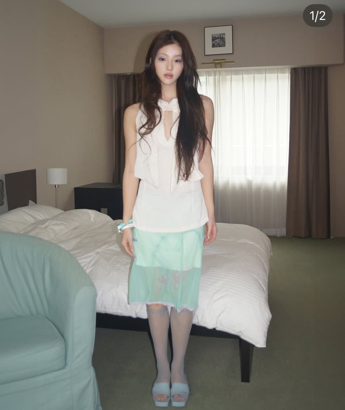 당일배송) 뮤즈뮤지엄 홀터 오리엔탈 블라우스 상품이미지1