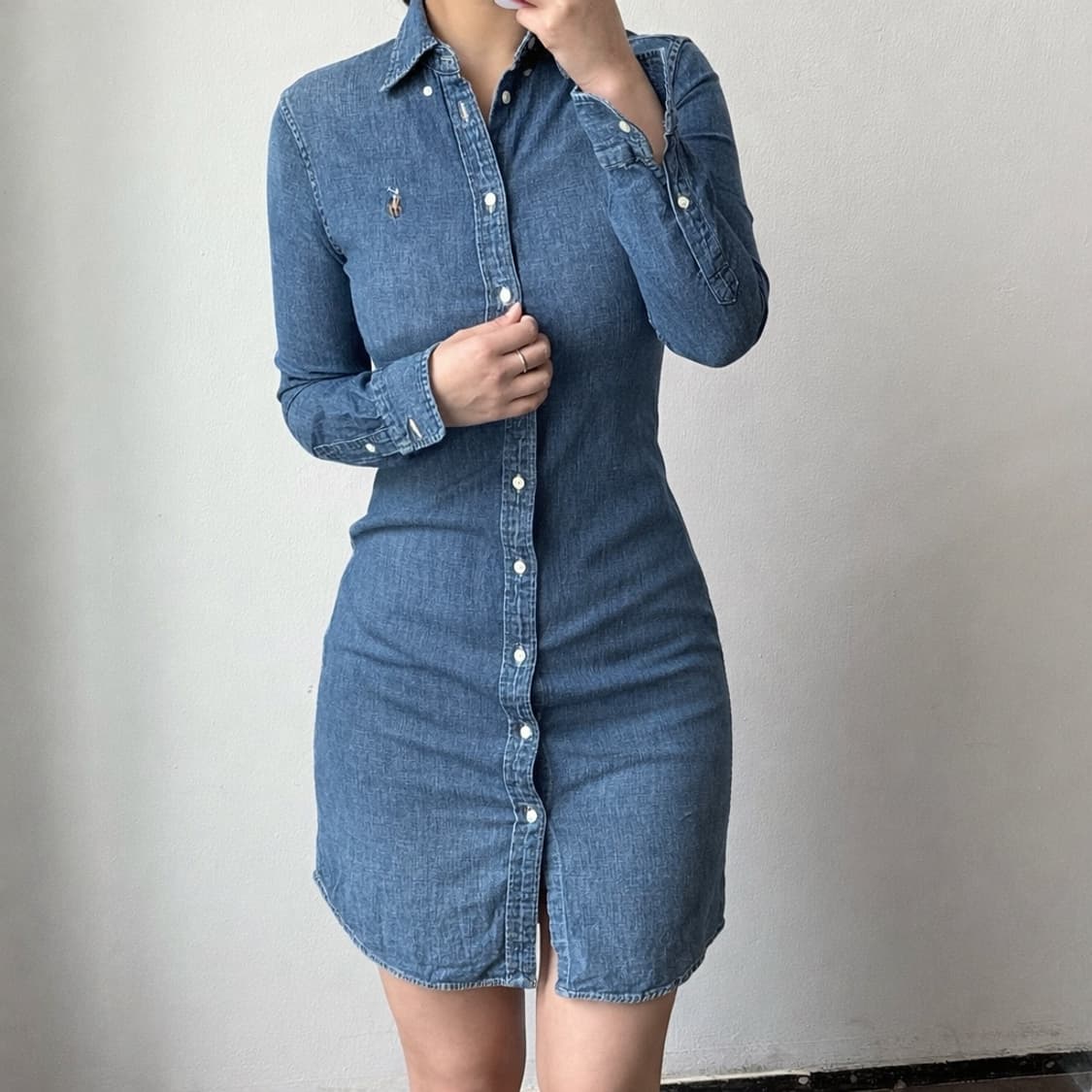 [S] 폴로 데님 셔츠원피스 상품이미지1