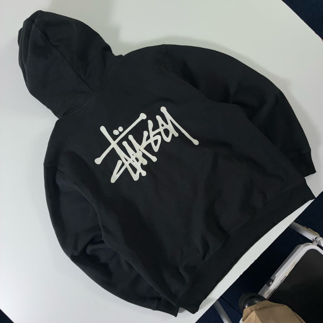Stussy  스투시 베이직 스탁로고 블랙 후드티  상품이미지1