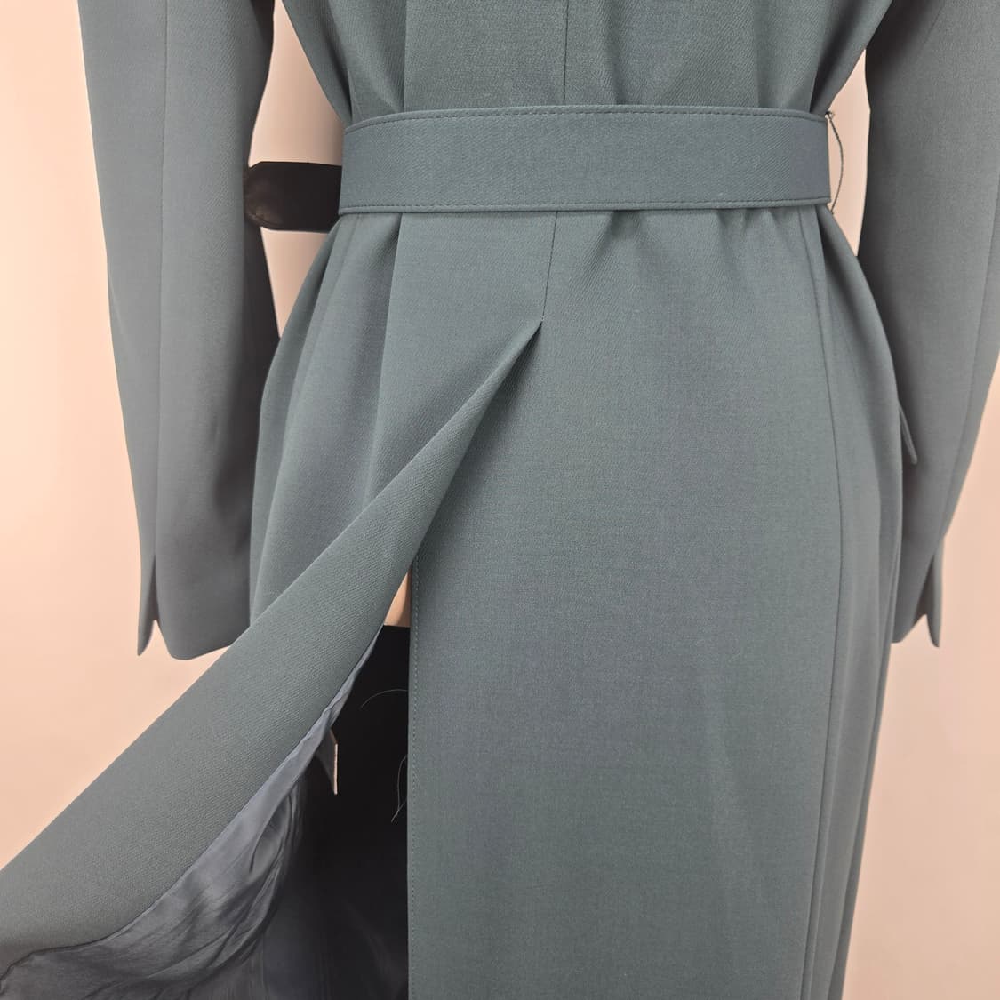 0827 타시뉴욕 벨트 롱 트렌치 코트 청록색 상품이미지4