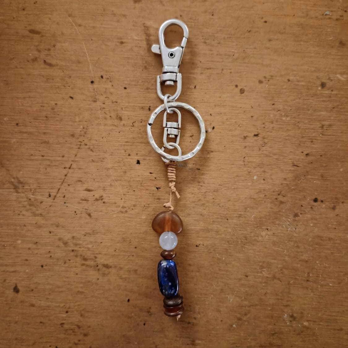 소뿔-아쿠아마린-라피스라줄리 열쇠고리 상품이미지1