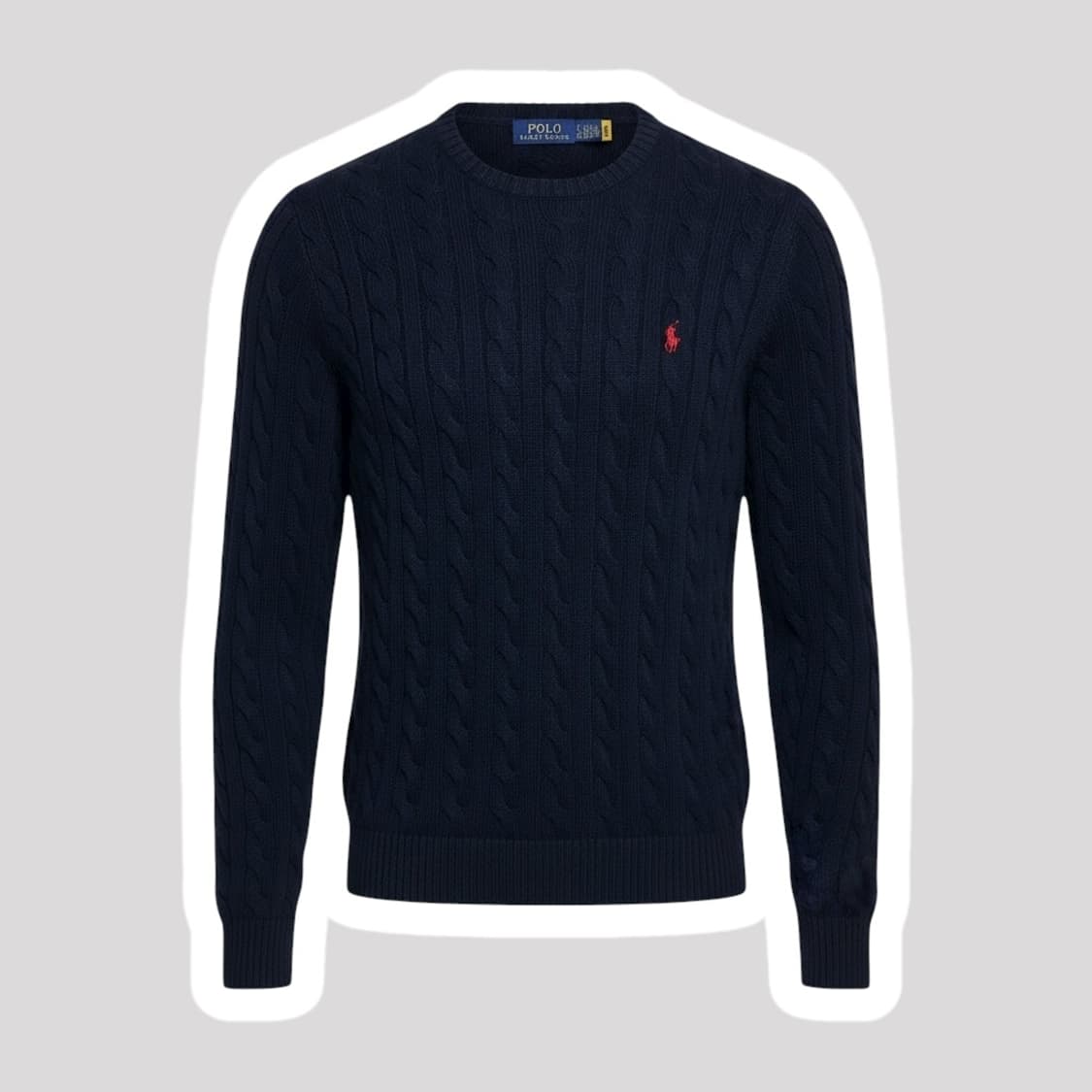 신형 폴로 qr라벨 다크네이비 꽈배기 면니트 상품이미지1