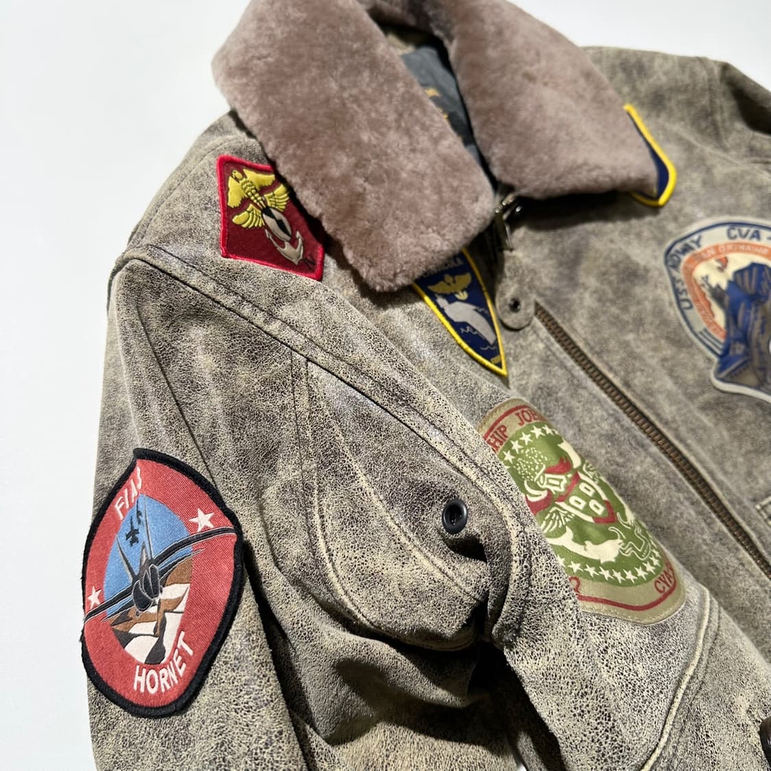 쇼트 G-1 레더 플라이트 봄버 자켓 상품이미지5