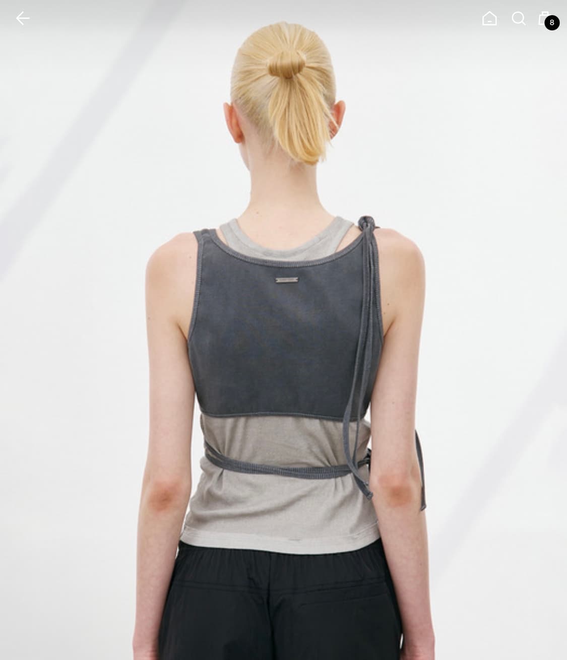 스튜디오테이블 TWISTED CROP TOP, CHARCOAL(새상품) 상품이미지2