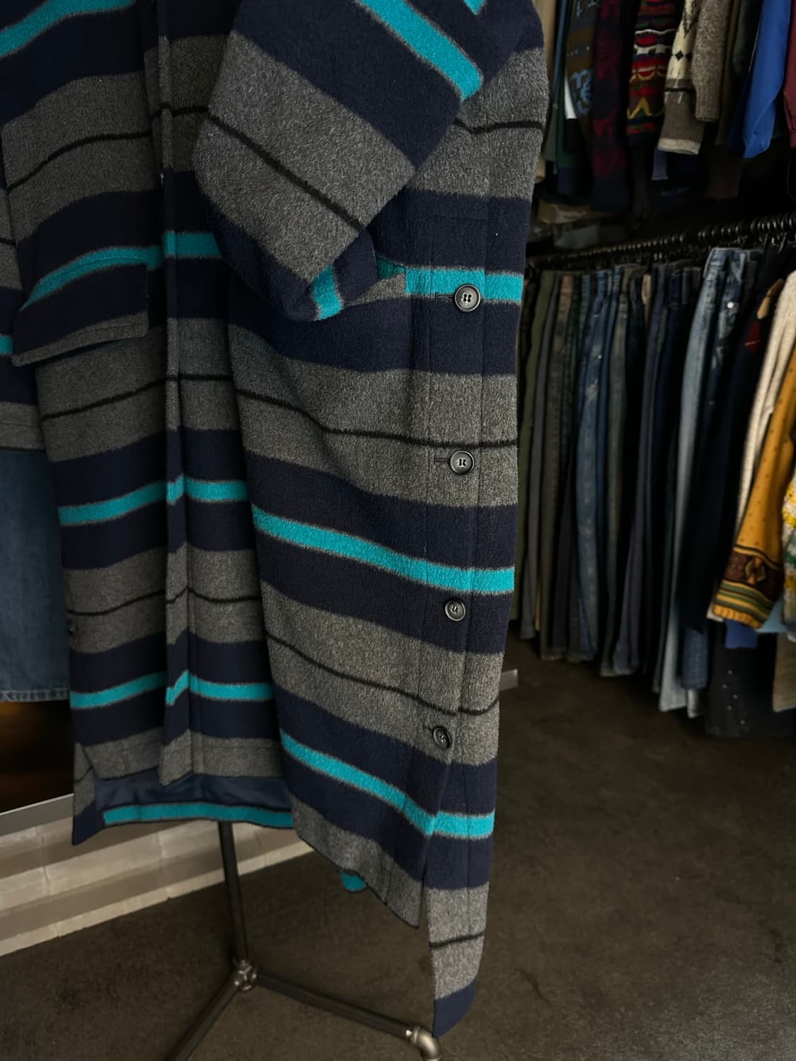 쁘렝당 스트라이프 후드 코트 F [오버사이즈] 상품이미지3