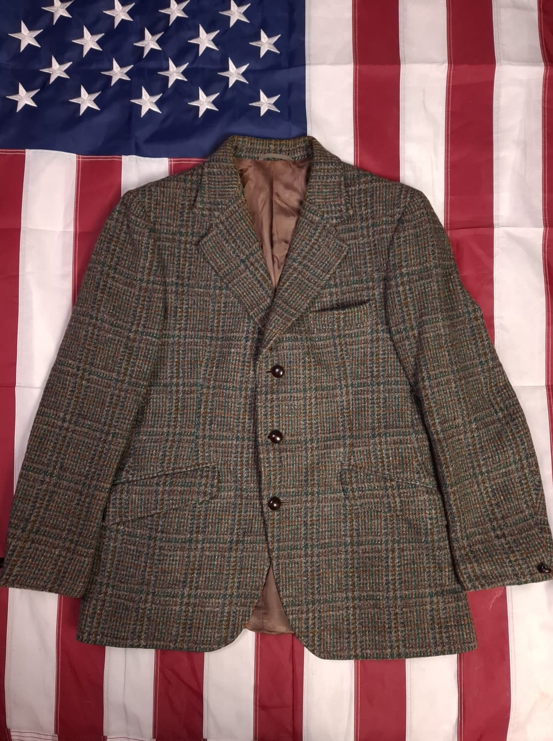 90's 일본판 해리스트위드 3버튼 블레이져 상품이미지1