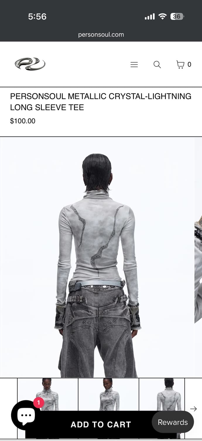 퍼슨소울 메탈릭 크리스탈 라이트닝 롱슬리브 상품이미지3