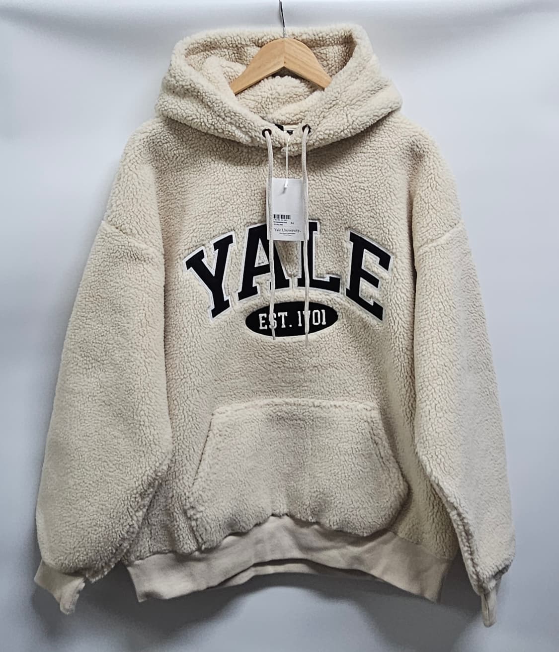 YALE 예일 뽀글이 후드티 아이보리 L 새상품 상품이미지1
