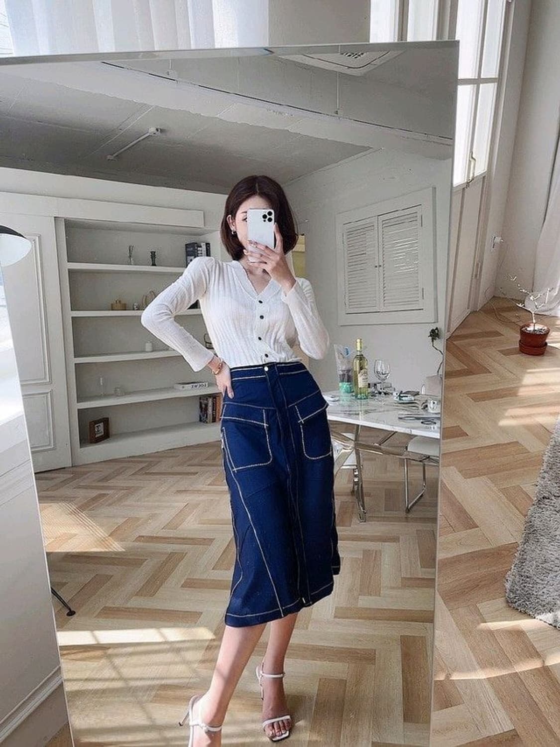 제이지쇼룸 엉넬 수입 버튼 가디건(아이),지퍼스커트세트 상품이미지2