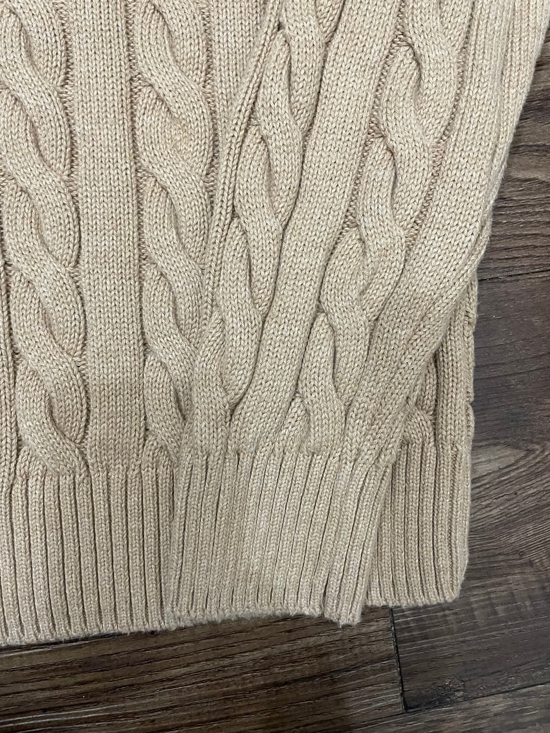 폴로 랄프로렌 베이지 케이블 니트 코튼 스웨터 상품이미지4