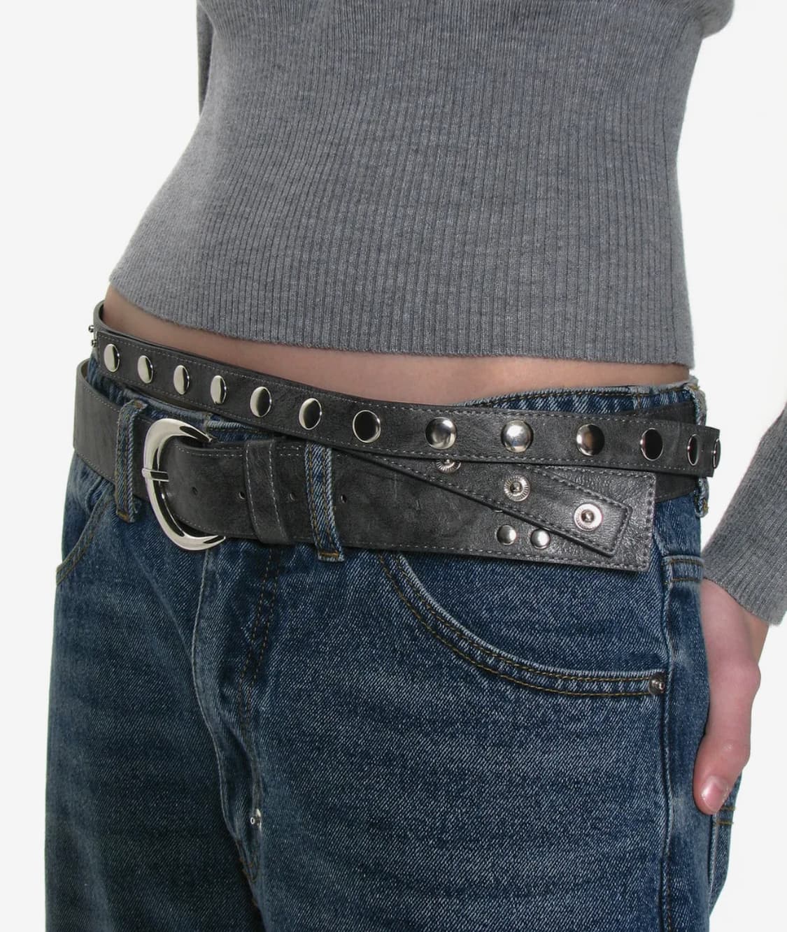 파르티멘토우먼 레이어드 벨트 그레이  상품이미지1