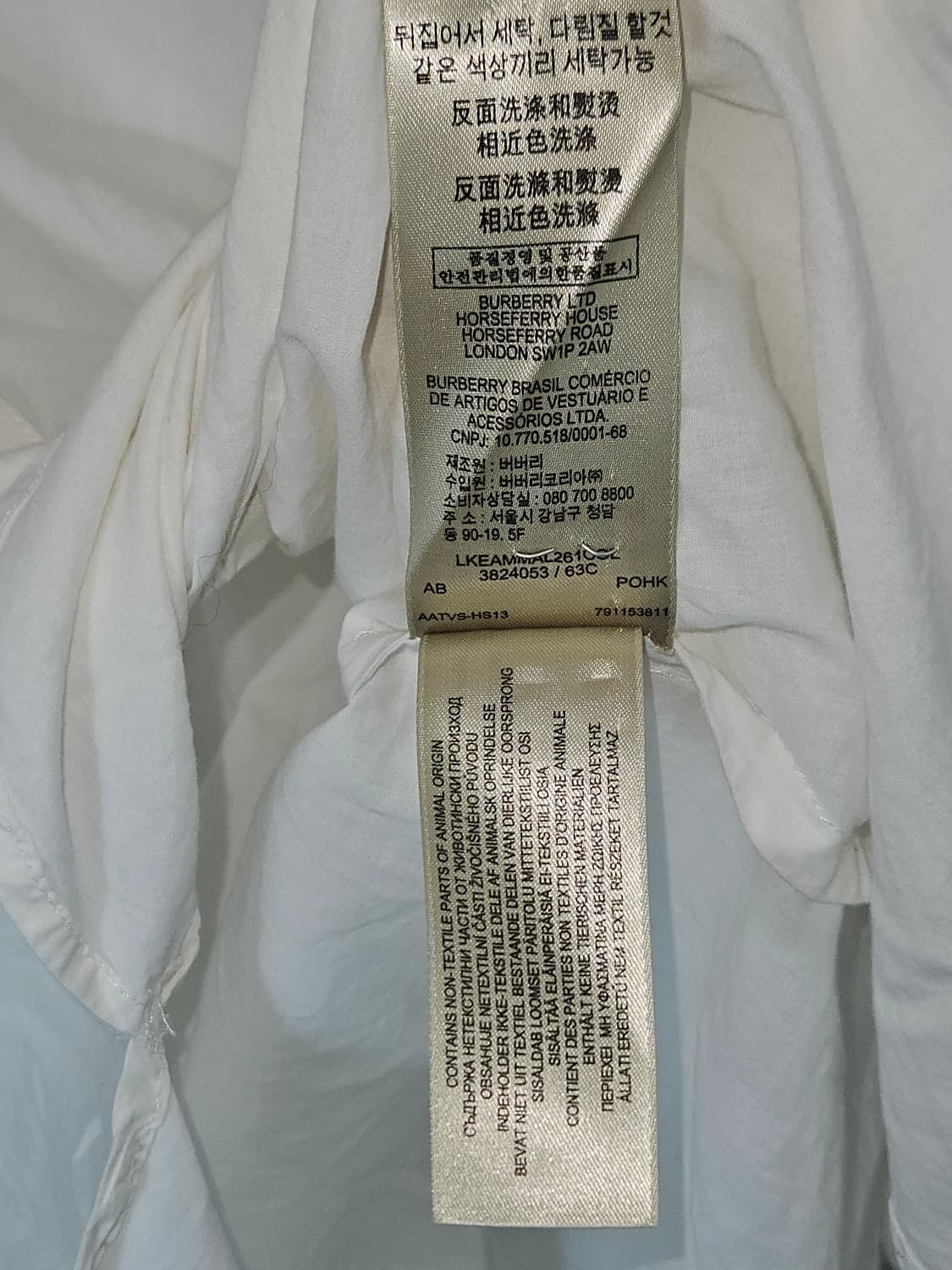 버버리 브릿 BURBERRY 롤업 셔츠 하프버튼 자수로고 S (정품) 상품이미지6