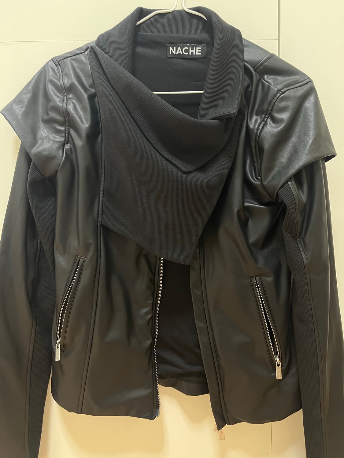 NACHE 2-WAY SLIM FAUX LEATHER RIDER JACK 상품이미지1