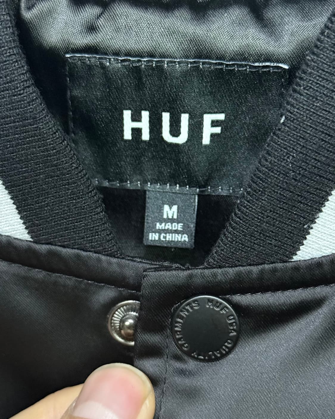 HUF 허프 용 드래곤 자수 스카쟌 스카쟌 야구 점퍼 블랙 화이트 일본 상품이미지6