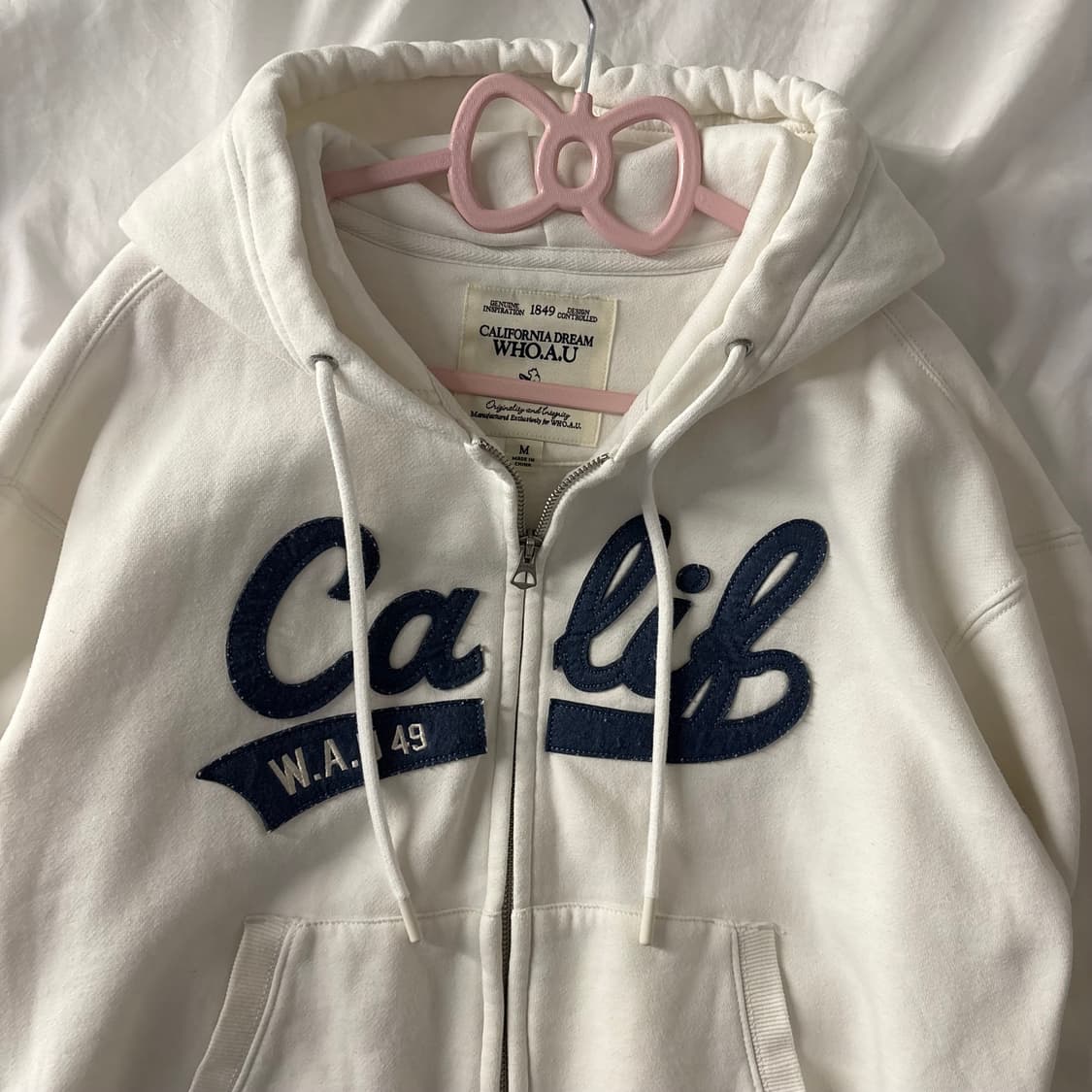 후아유 화이트 후드집업 상품이미지4